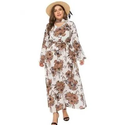 Bell Sleeve Plus Size Maxi Dress