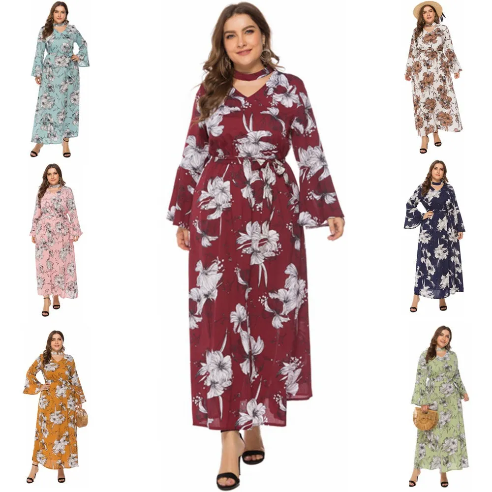 Bell Sleeve Plus Size Maxi Dress