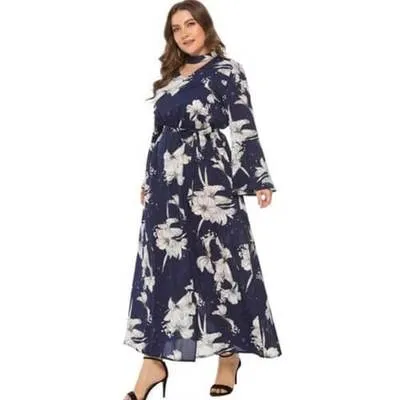 Bell Sleeve Plus Size Maxi Dress