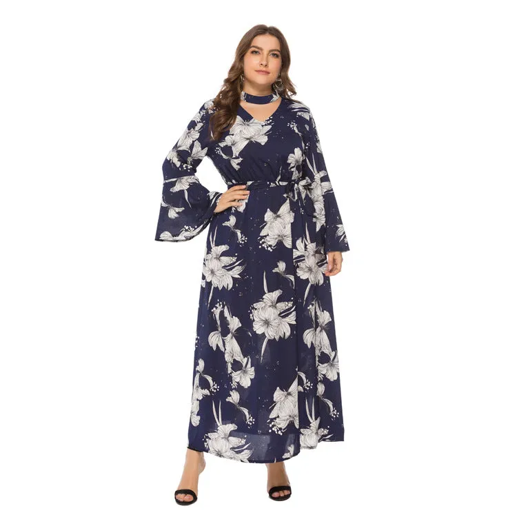 Bell Sleeve Plus Size Maxi Dress