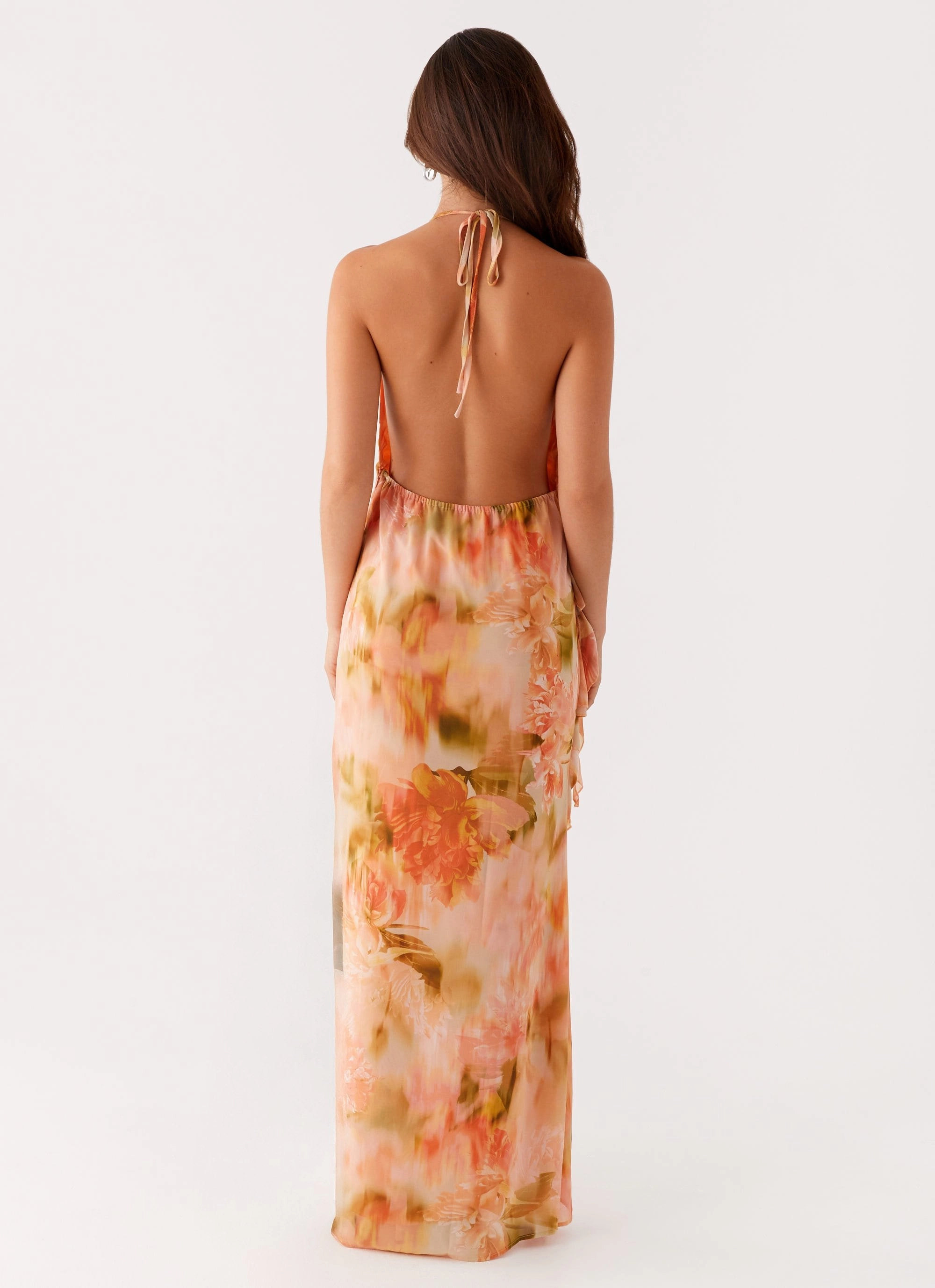 Diedre Rose Strappy Maxi Dress - Sunset Floral Smooth Outline