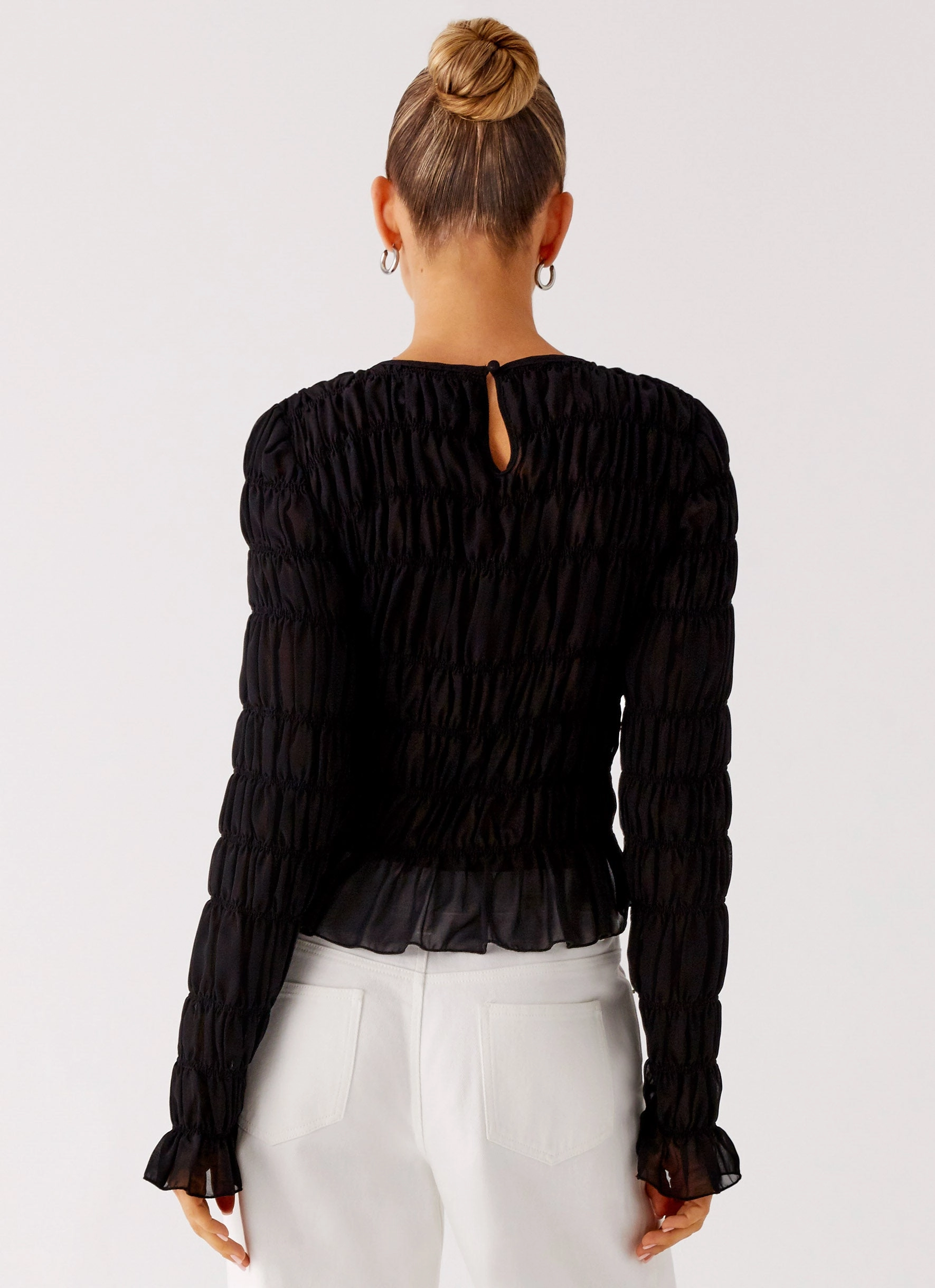 OdorResistantFinish Bella Long Sleeve Top - Black