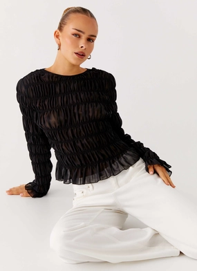 Bella Long Sleeve Top - Black ReinforcedStitch Technology Quick Access Pockets Bella Long Sleeve Top - Black