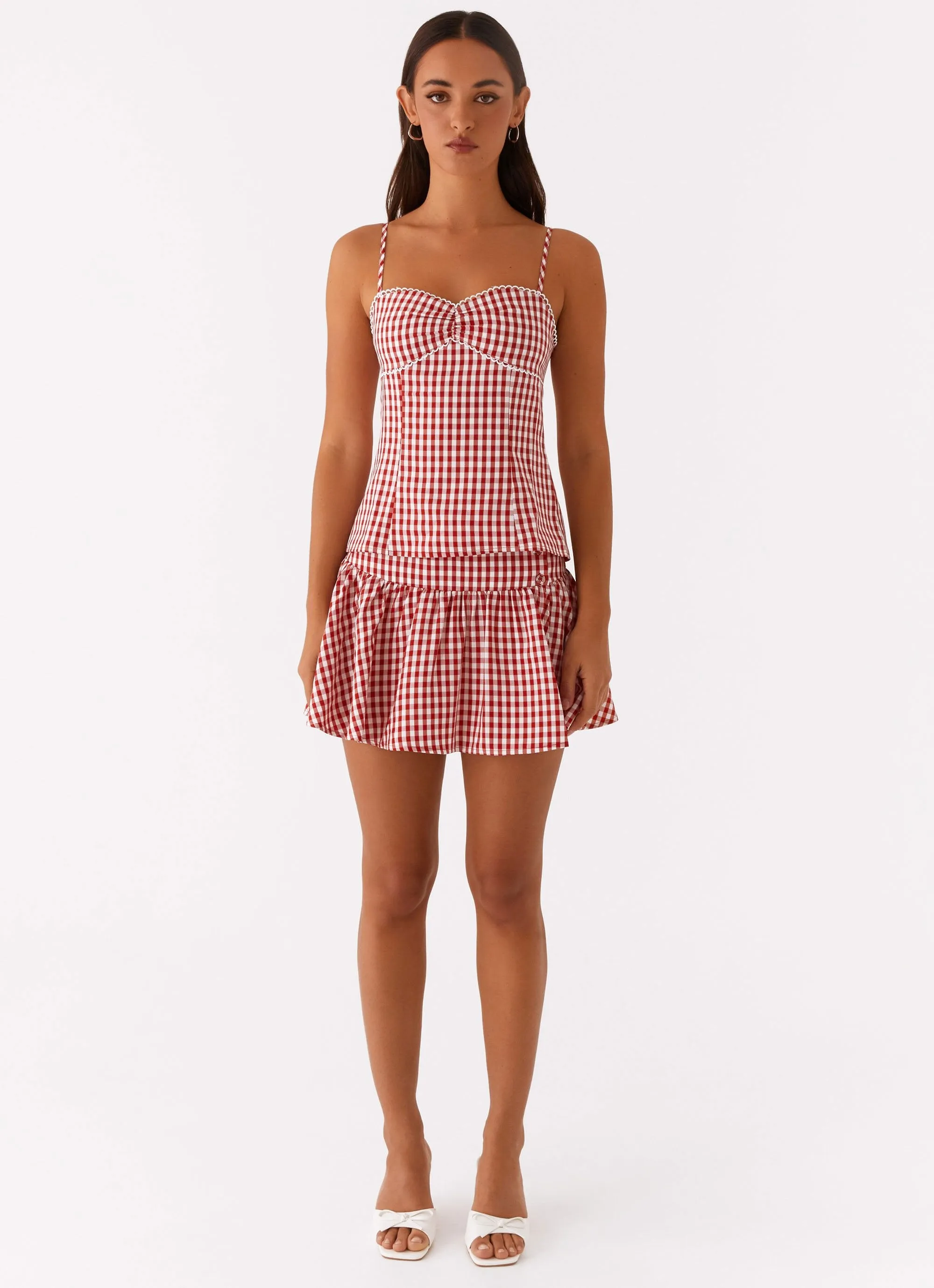 flowy silhouette Bellamy Mini Skirt - Red Gingham