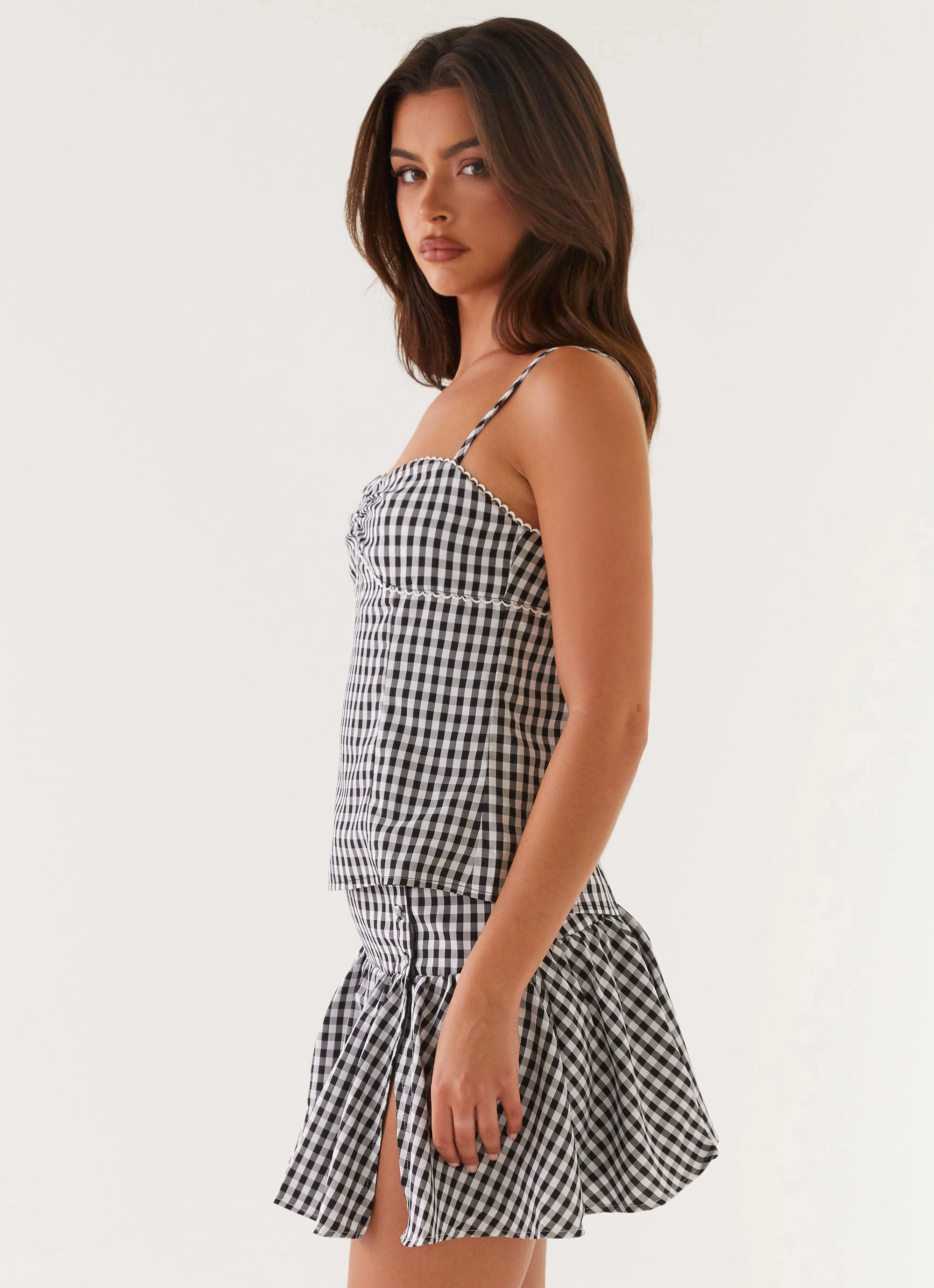 AntiPill Finish Bellamy Top - Black Gingham