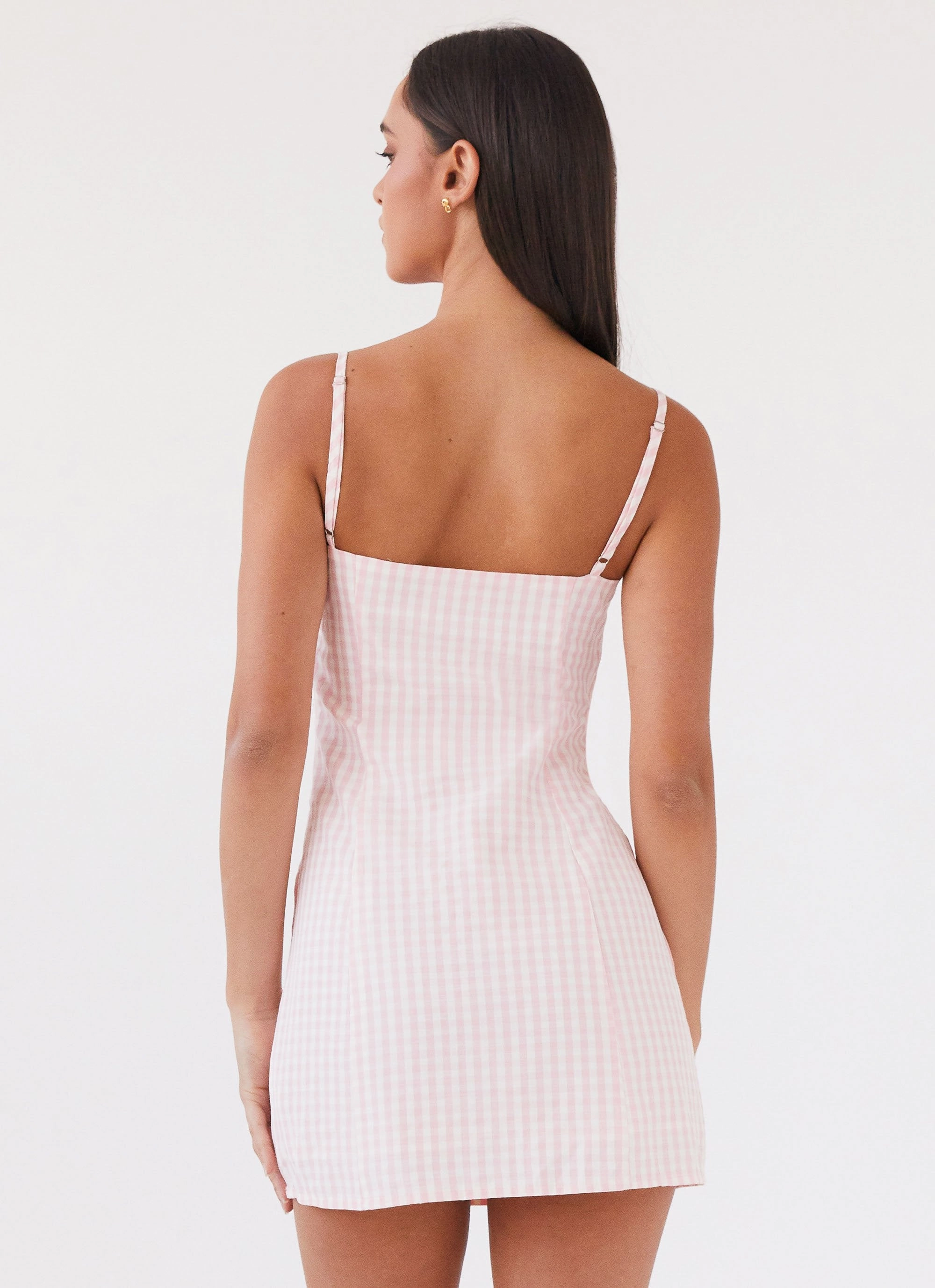 Bellissima Bustier Mini Dress - Pink Gingham Light Appeal