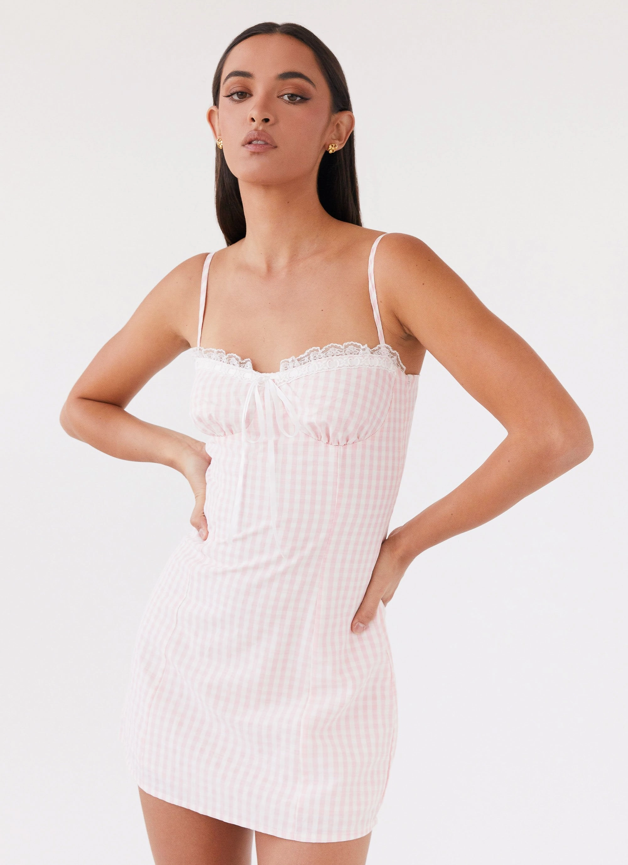 Bellissima Bustier Mini Dress - Pink Gingham Birthday-Celebration