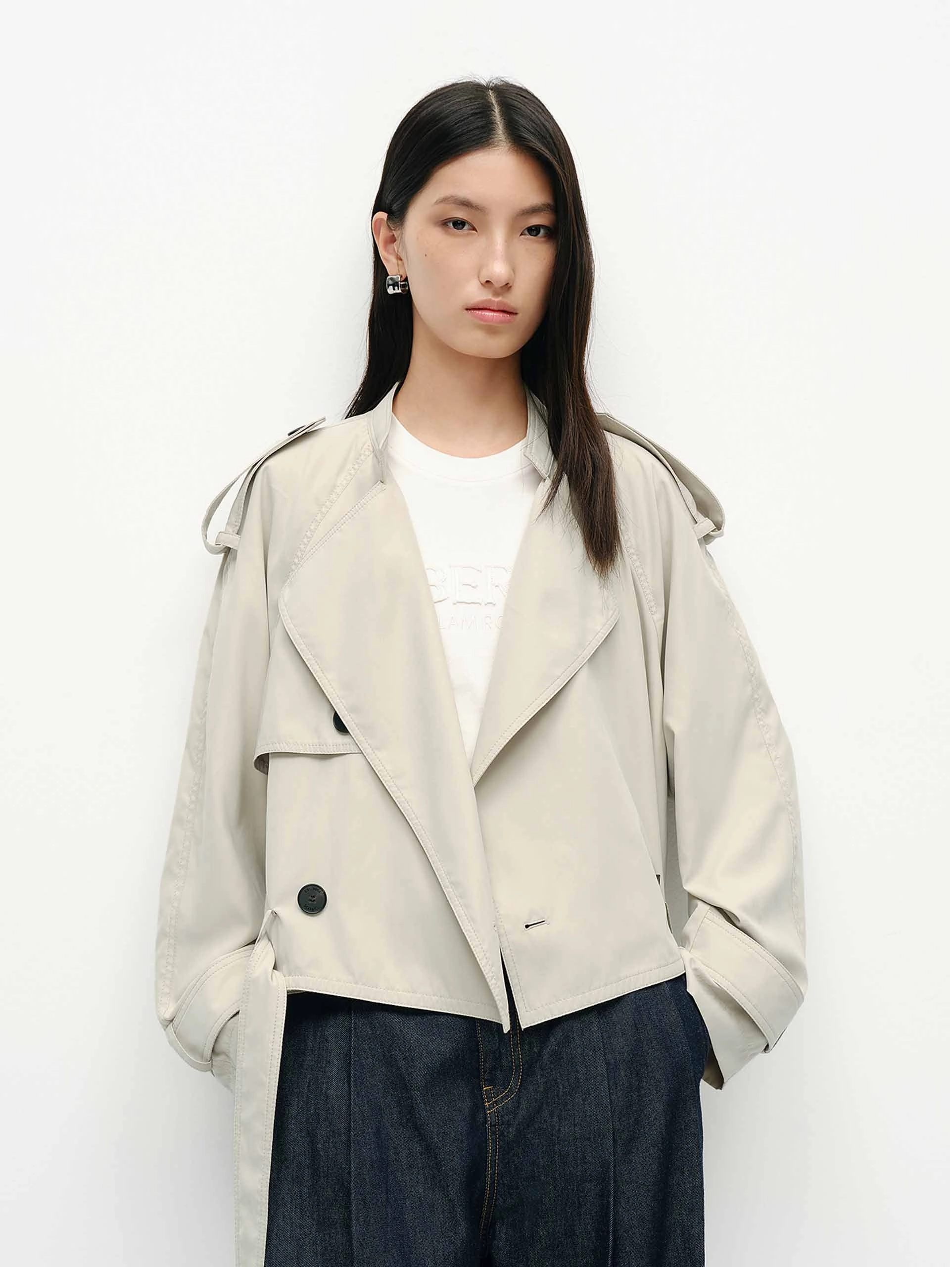 Belted Hem Loose Jacket