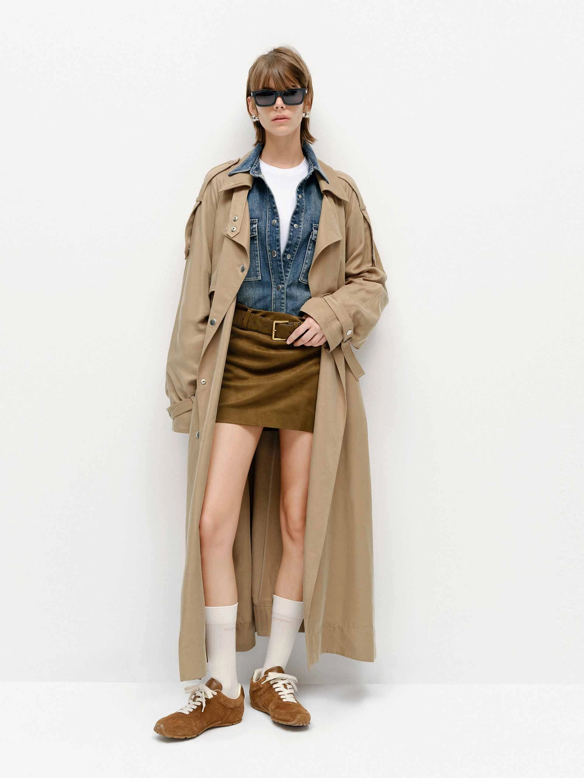 Belted Longline Trench Coat