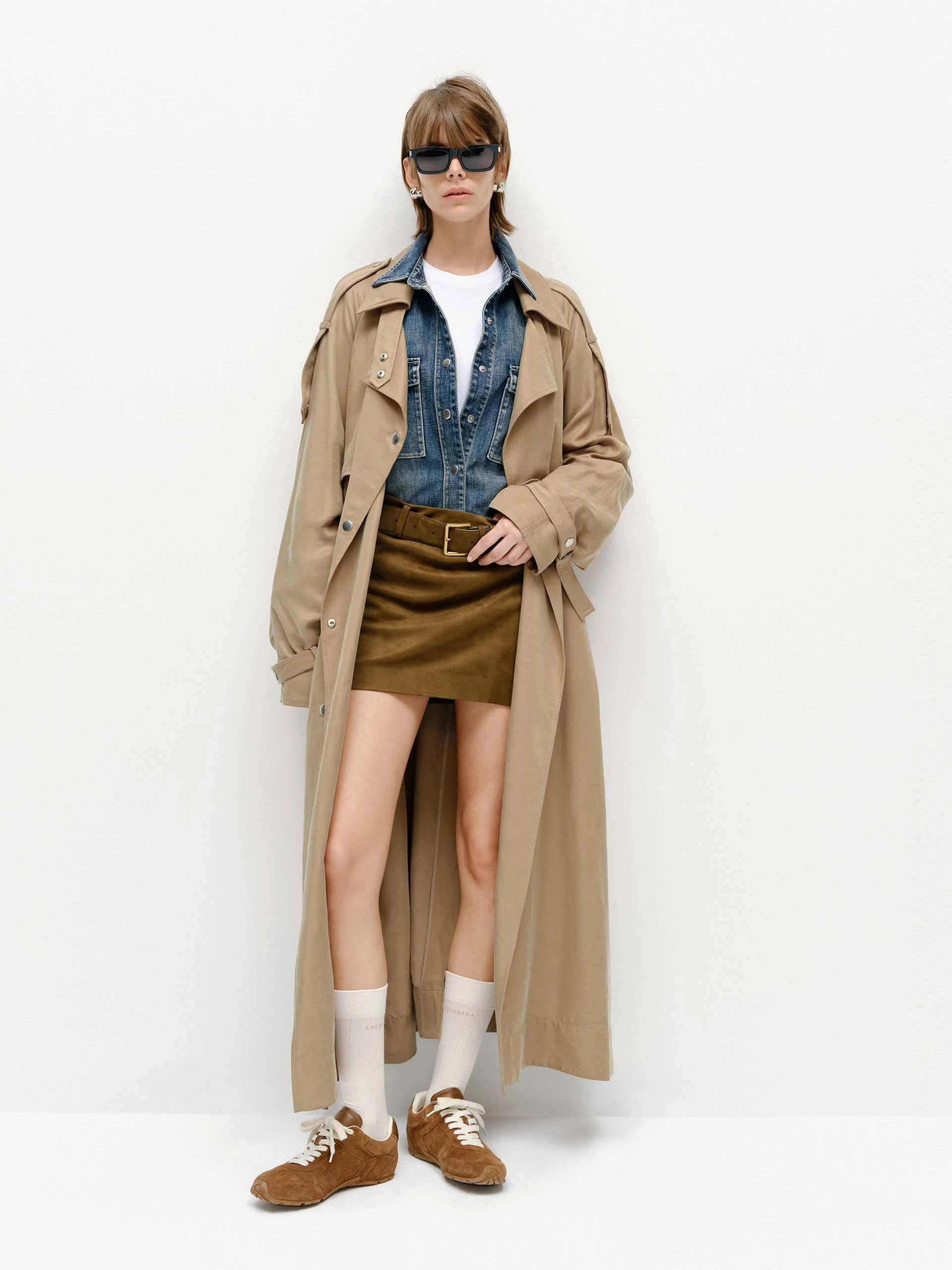 Belted Longline Trench Coat