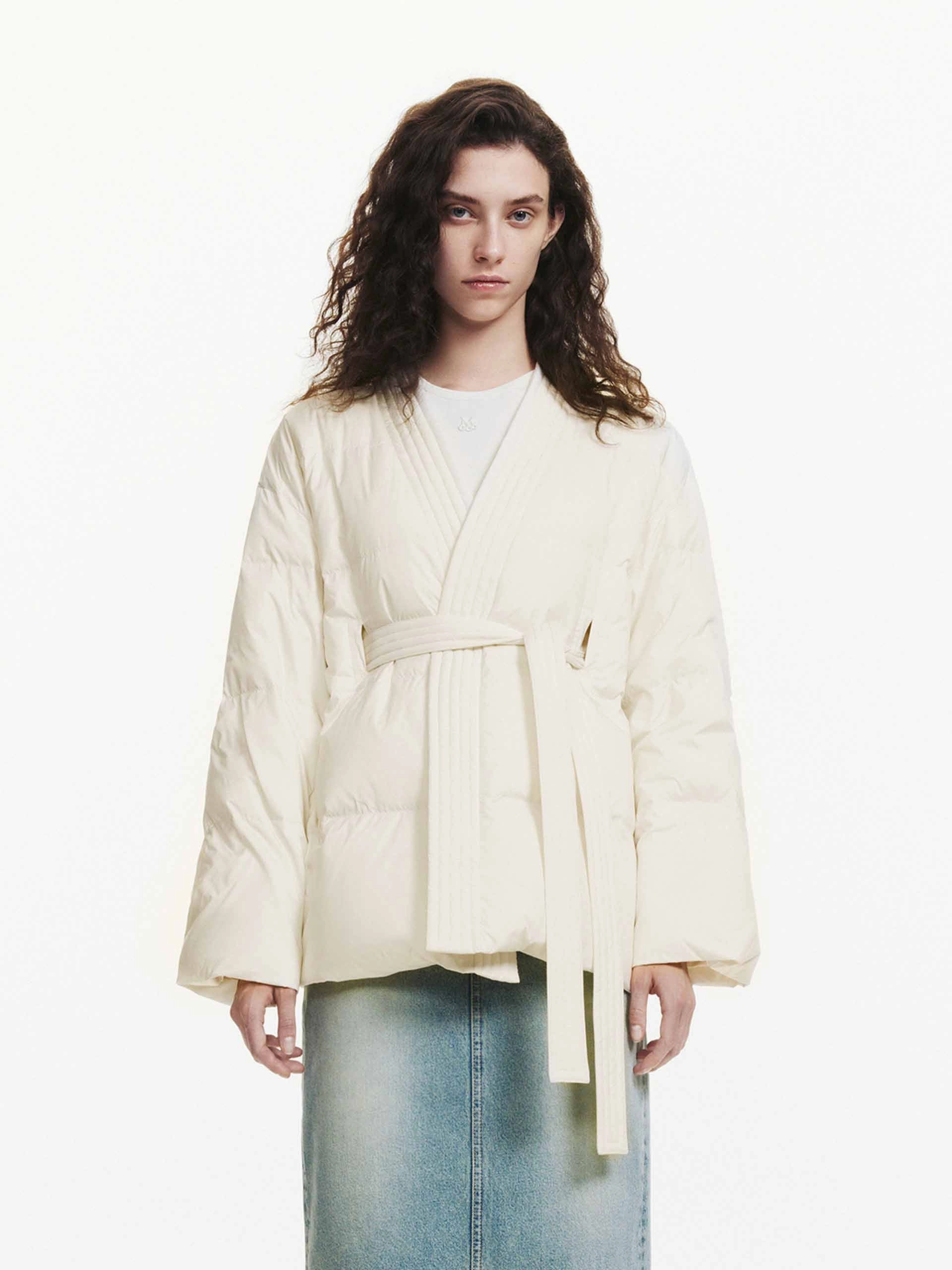 Belted Quilted Down jacket