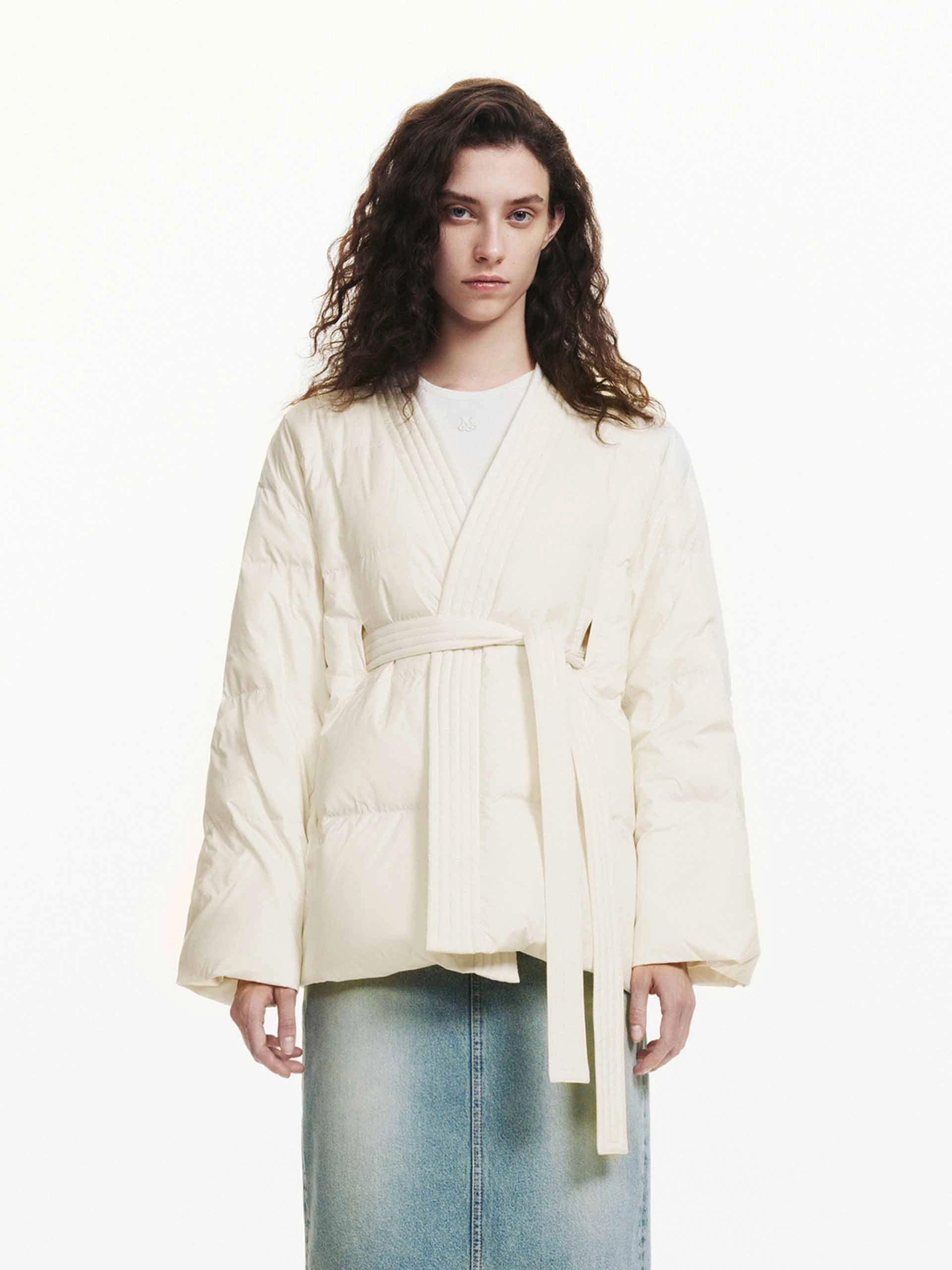 Belted Quilted Down jacket
