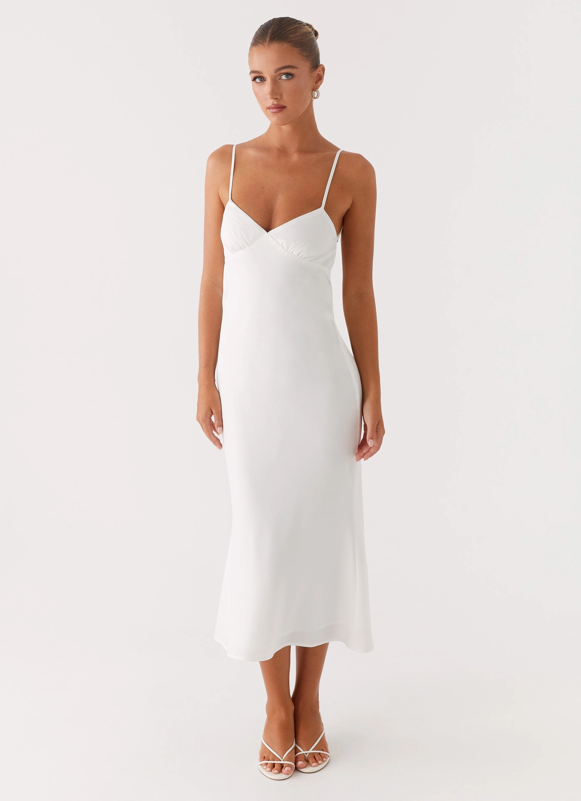 Bentley Midi Dress - White Polished Design Tailored Mood