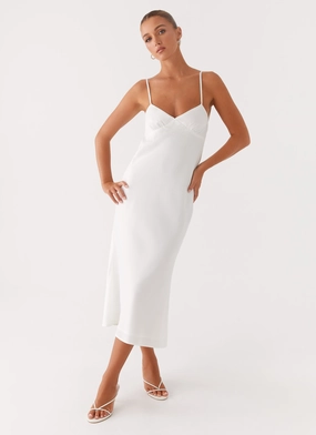 Bentley Midi Dress - White Neat Sets Bentley Midi Dress - White Polished office dress