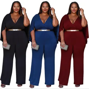 Best Selling Women Plus Size Solid Jumpsuit
