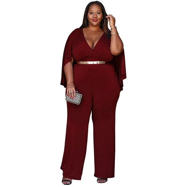 Best Selling Women Plus Size Solid Jumpsuit