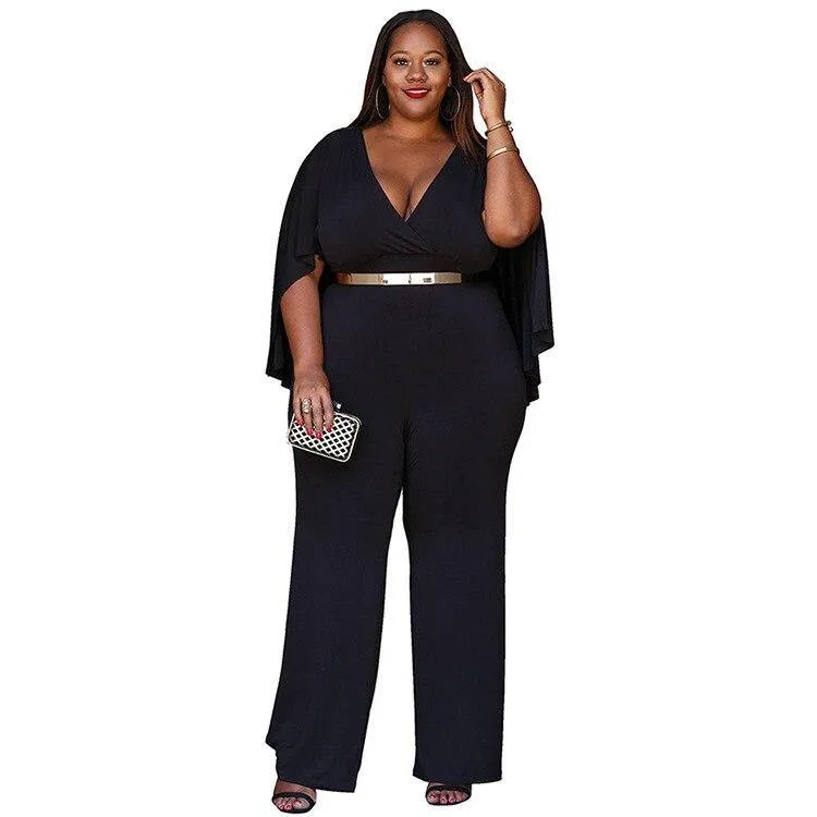 Best Selling Women Plus Size Solid Jumpsuit