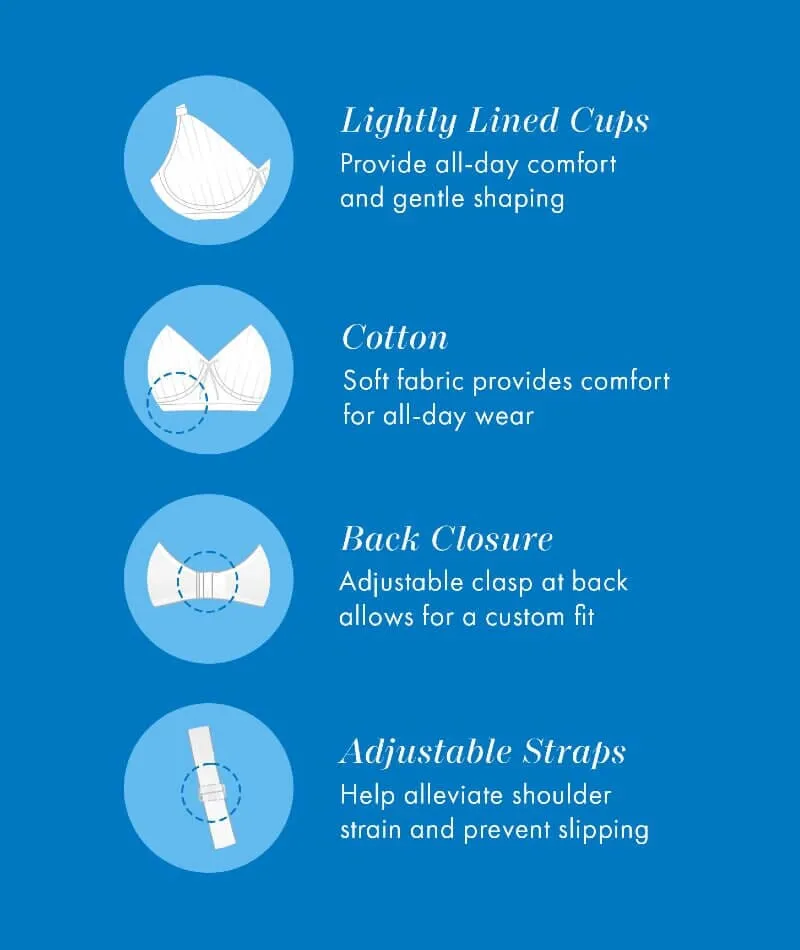 Bestform Striped Wire-Free Cotton Bra With Lightly Lined Cups - White