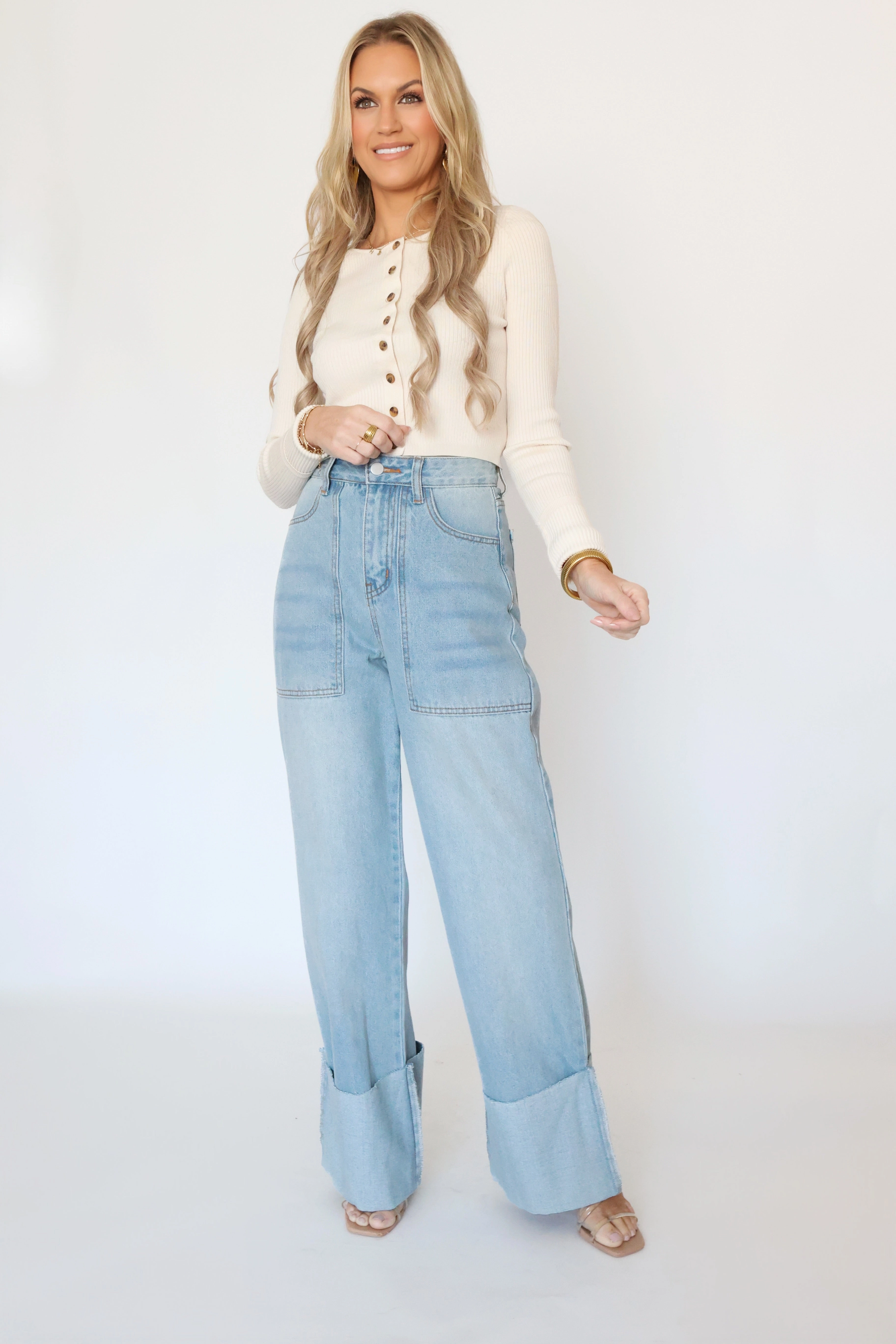 Beth Wide Leg Jean Soft Hoodie Soft Inner Lining