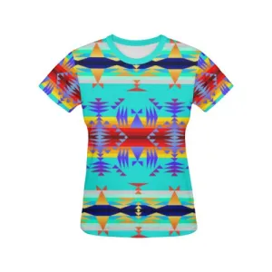 Between the Mountains Fire T-shirt for Women/Large Size (USA Size) (