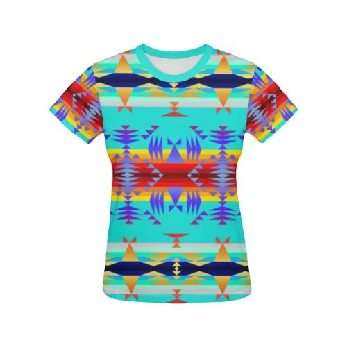 Between the Mountains Fire T-shirt for Women/Large Size (USA Size) (