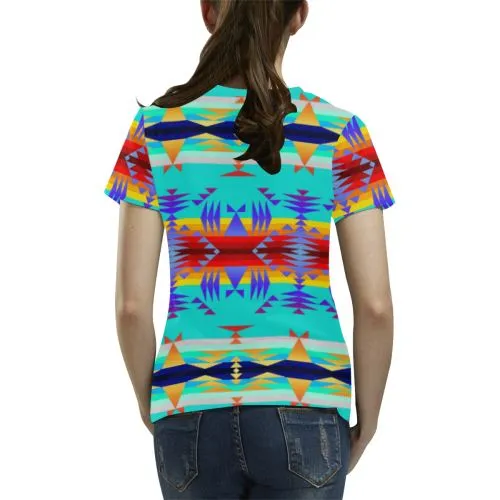 Between the Mountains Fire T-shirt for Women/Large Size (USA Size) (
