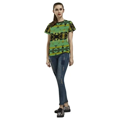 Between the Mountains Sage T-shirt for Women/Large Size (USA Size) (