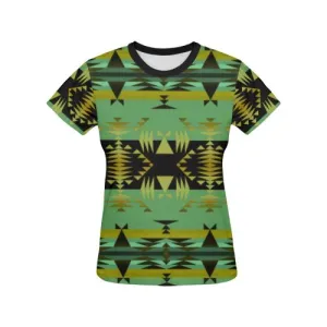 Between the Mountains Sage T-shirt for Women/Large Size (USA Size) (