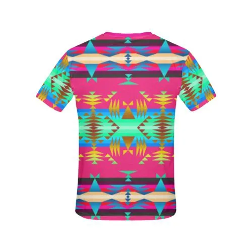 Between the Mountains Sunset Sky T-shirt for Women/Large Size (USA Size) (