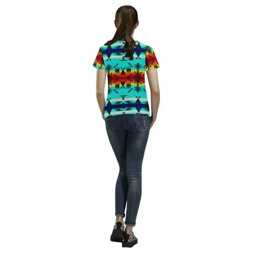 Between the Mountains T-shirt for Women/Large Size (USA Size) (
