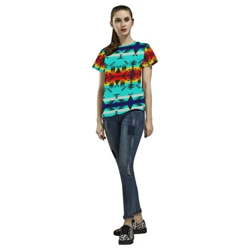 Between the Mountains T-shirt for Women/Large Size (USA Size) (