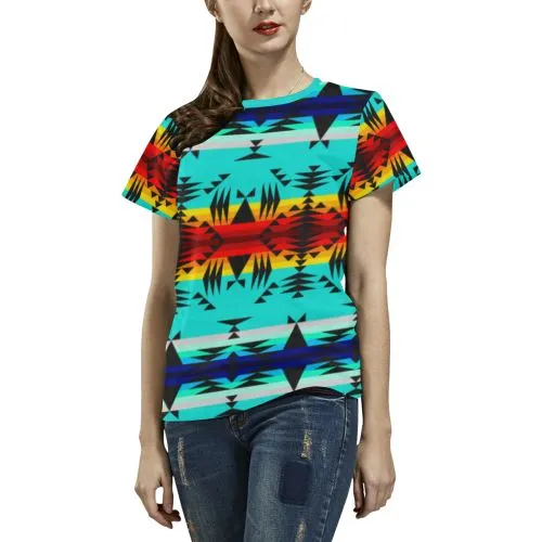 Between the Mountains T-shirt for Women/Large Size (USA Size) (