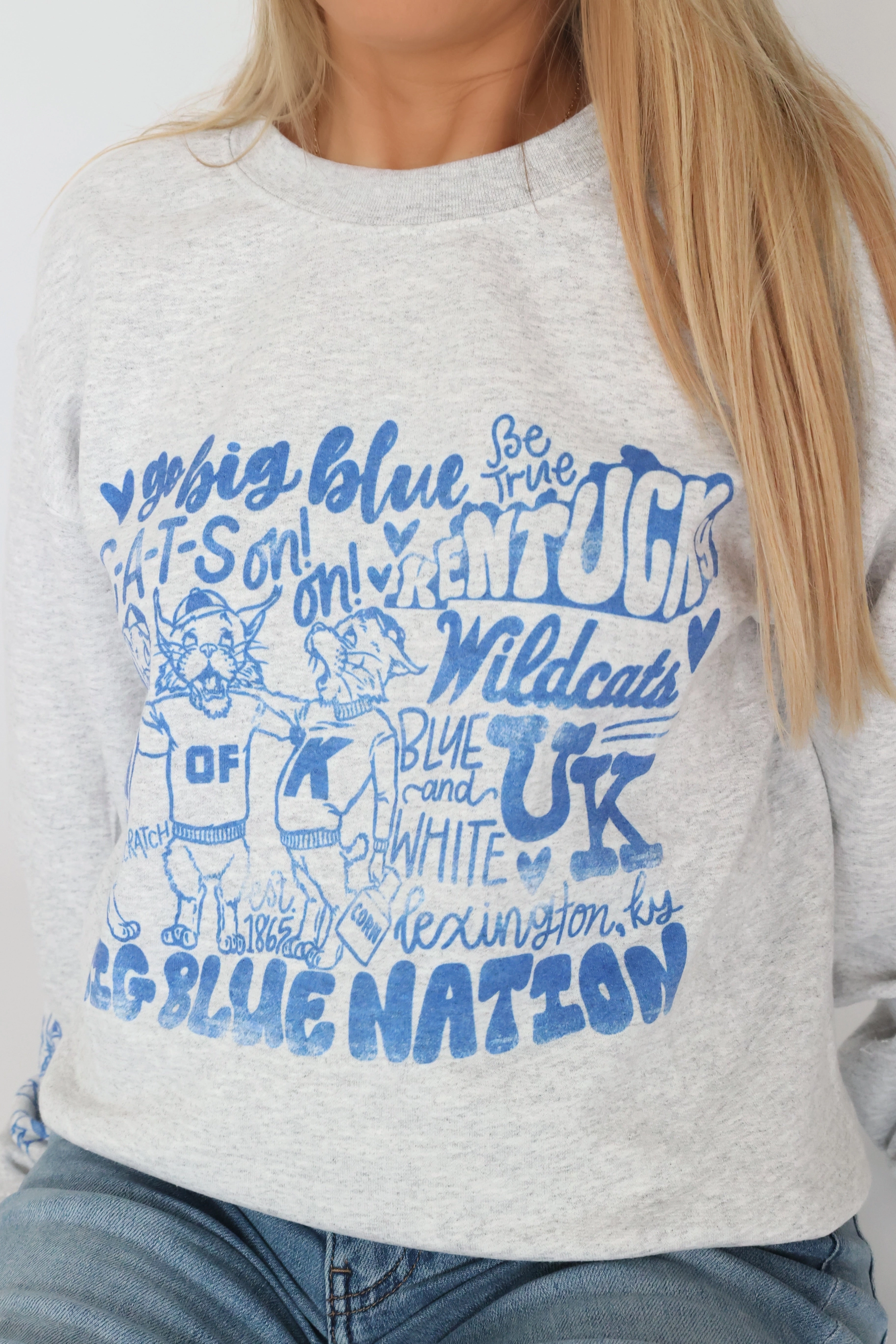 Breathable Design Big Blue Nation Cats Sweatshirt