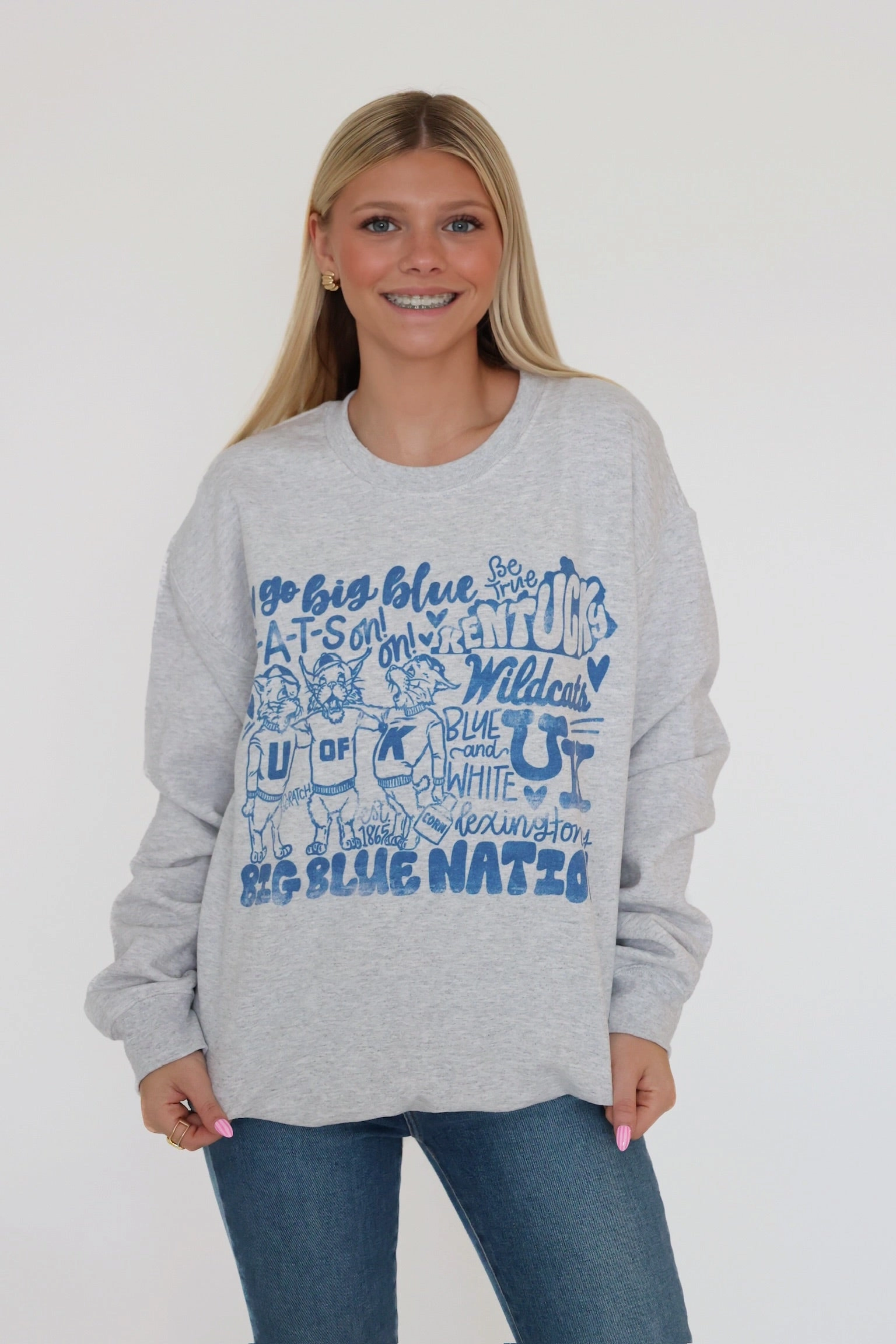MultiPanelDesign Big Blue Nation Cats Sweatshirt