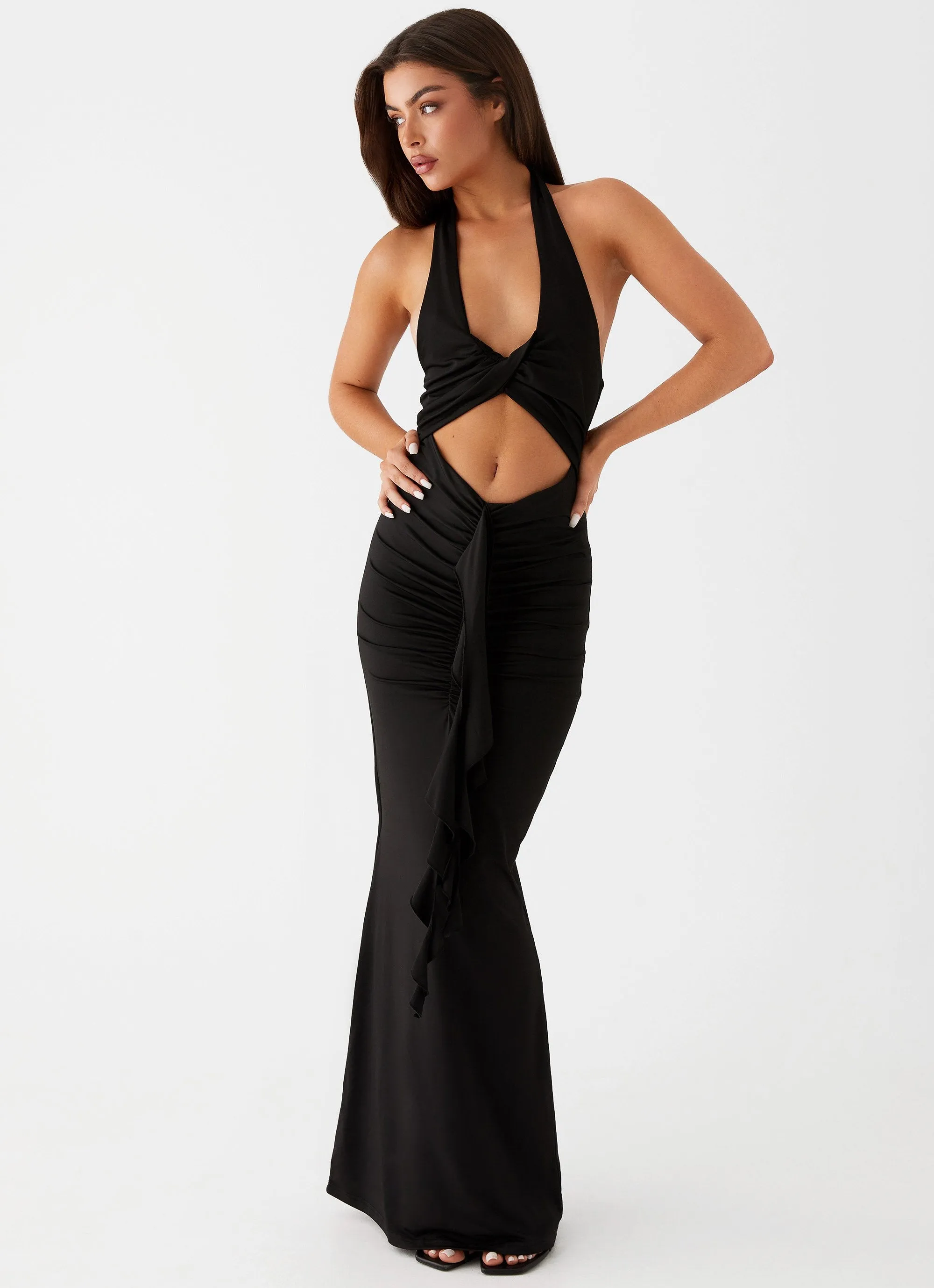 Iconic look Allanna Frill Maxi Dress - Black