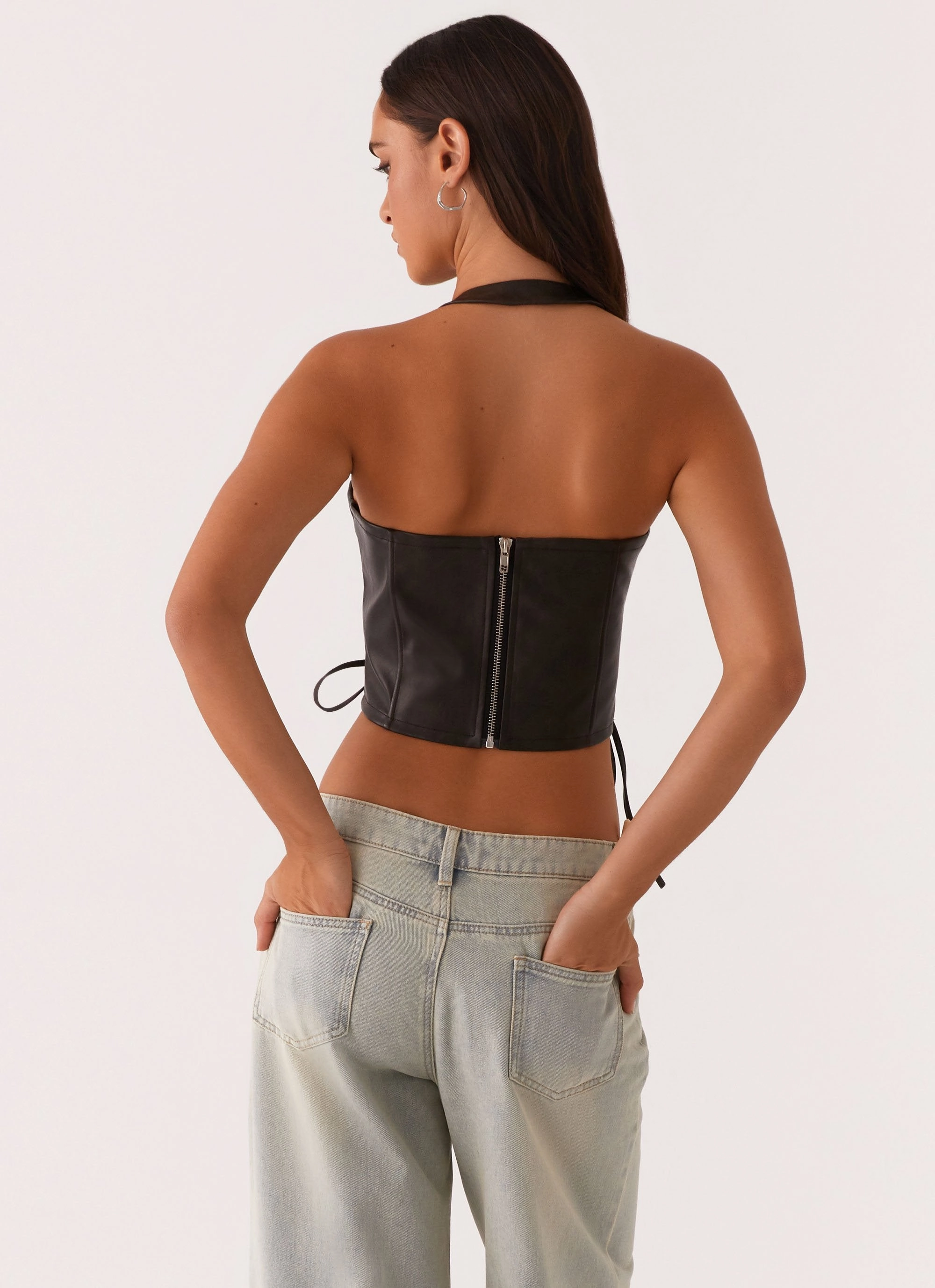 ButterSoftTexture Playbook Halterneck Top - Vintage Brown