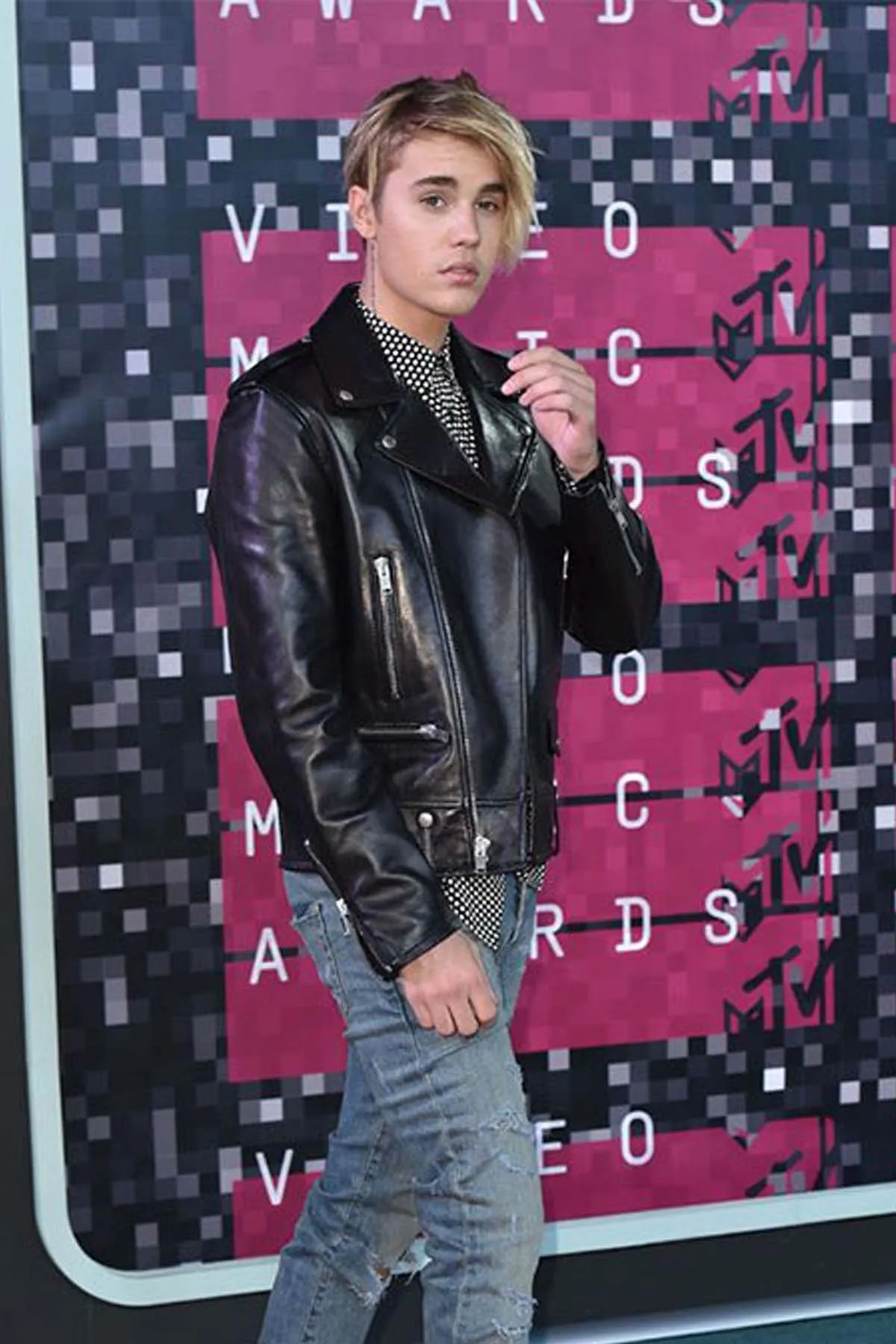 Black Biker Stylish Leather Jacket Worn By Justin Bieber | Justin Bieber Leather Jacket