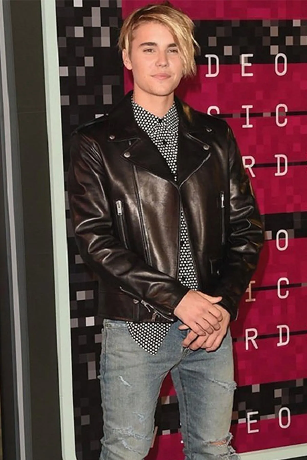 Black Biker Stylish Leather Jacket Worn By Justin Bieber | Justin Bieber Leather Jacket