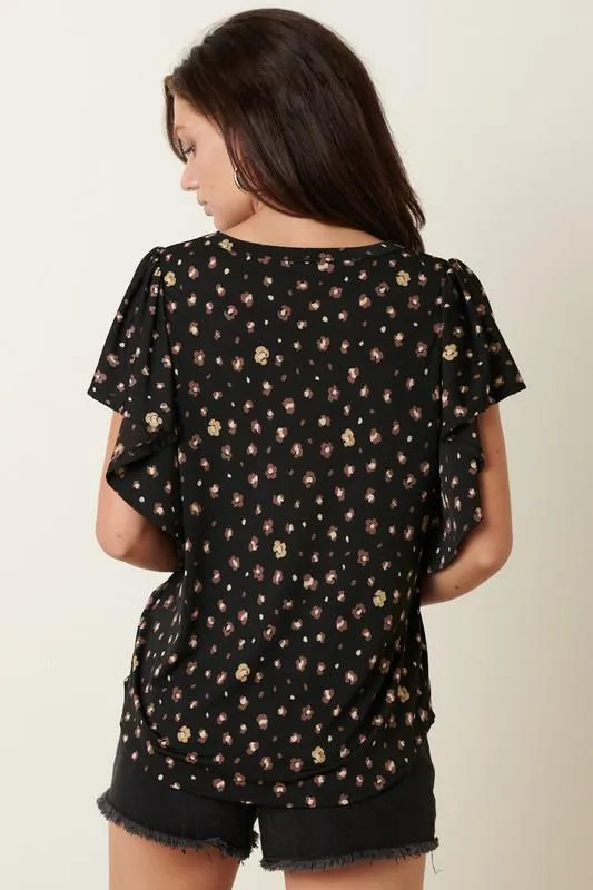 Black Flower Top