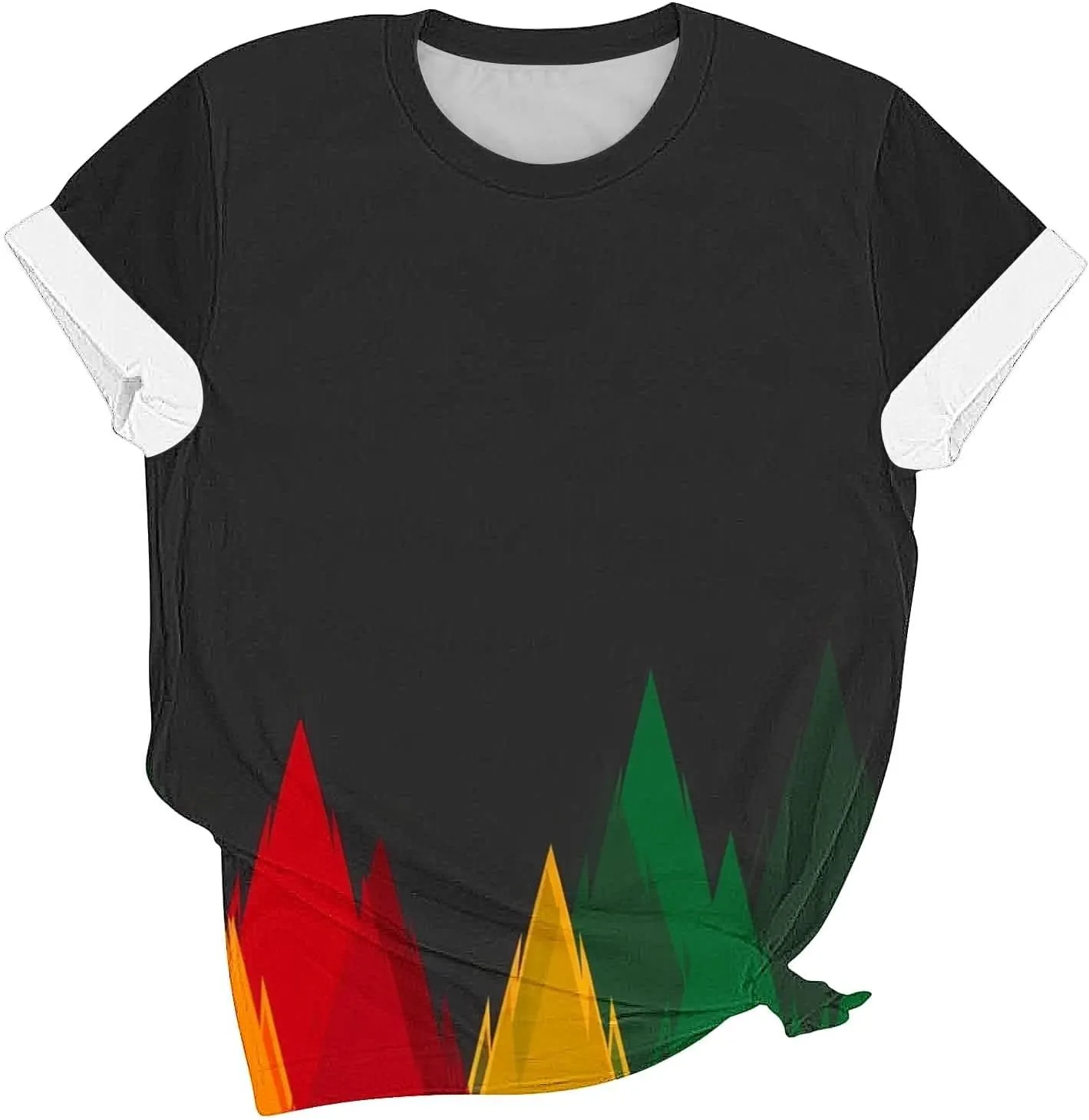 Black History Month Shirts for Women Summer Casual Short Sleeve Tunic Tops Plus Size Crew Neck Patriotic Blouses
