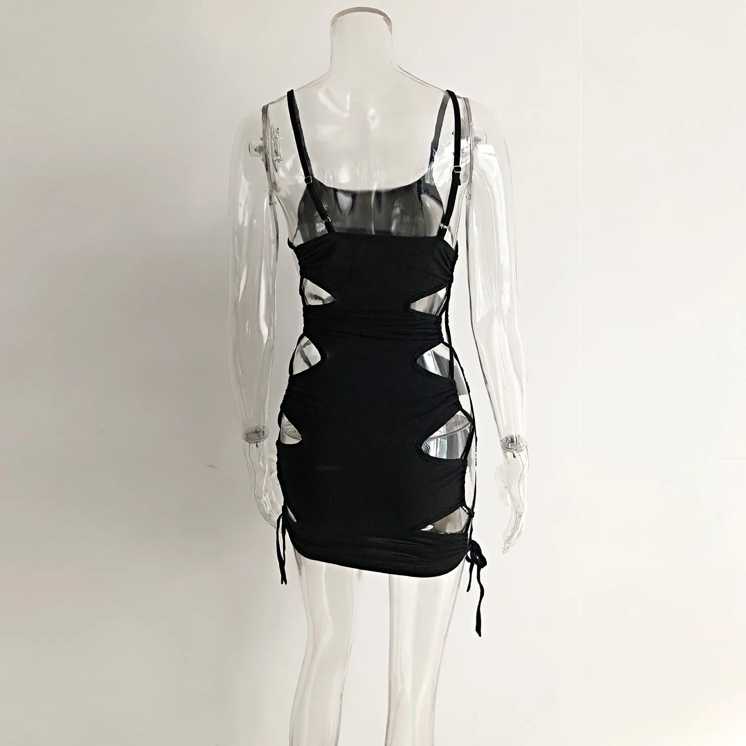 Black Hollow Out Nightclub Dress