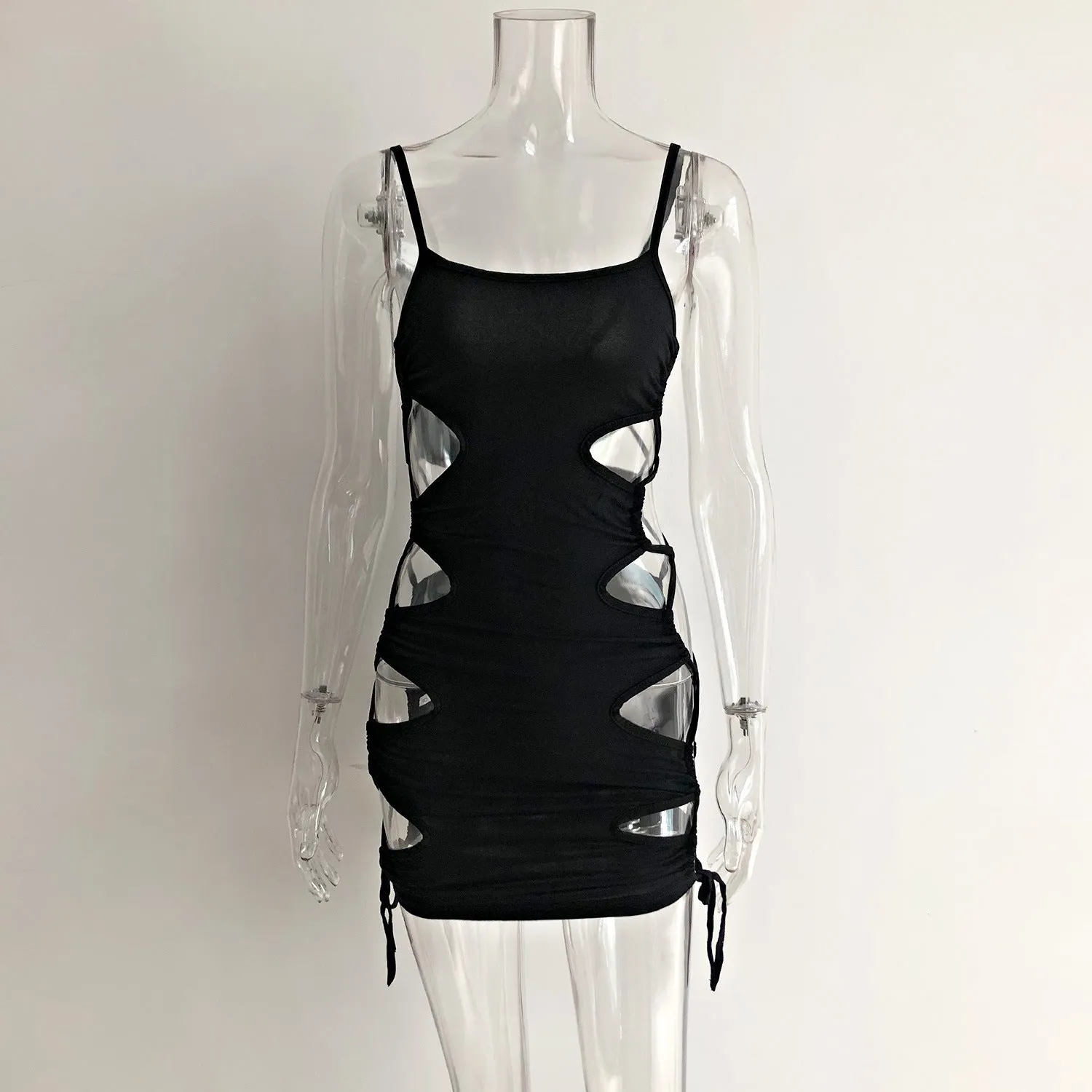 Black Hollow Out Nightclub Dress