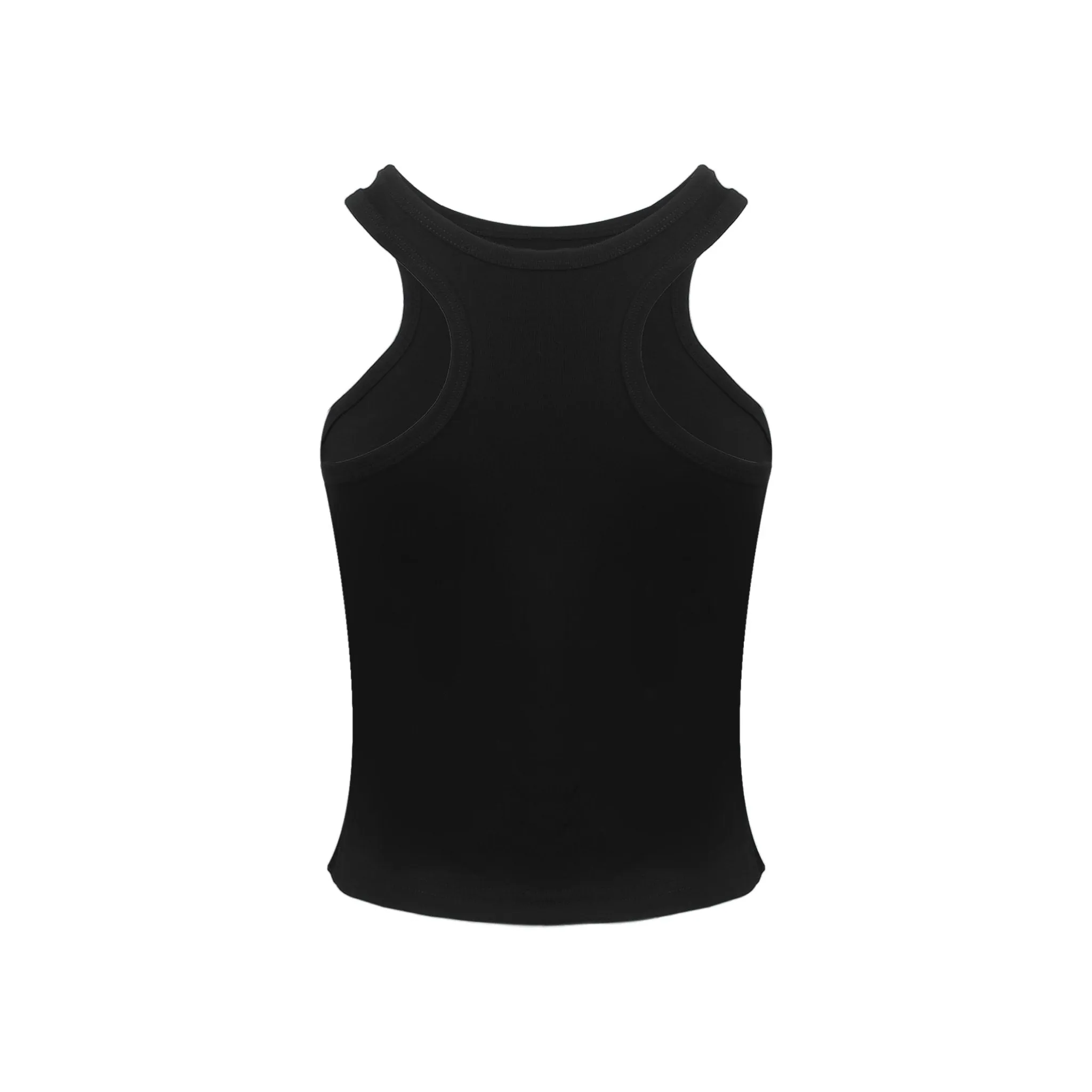 Black Irregular Tank Top