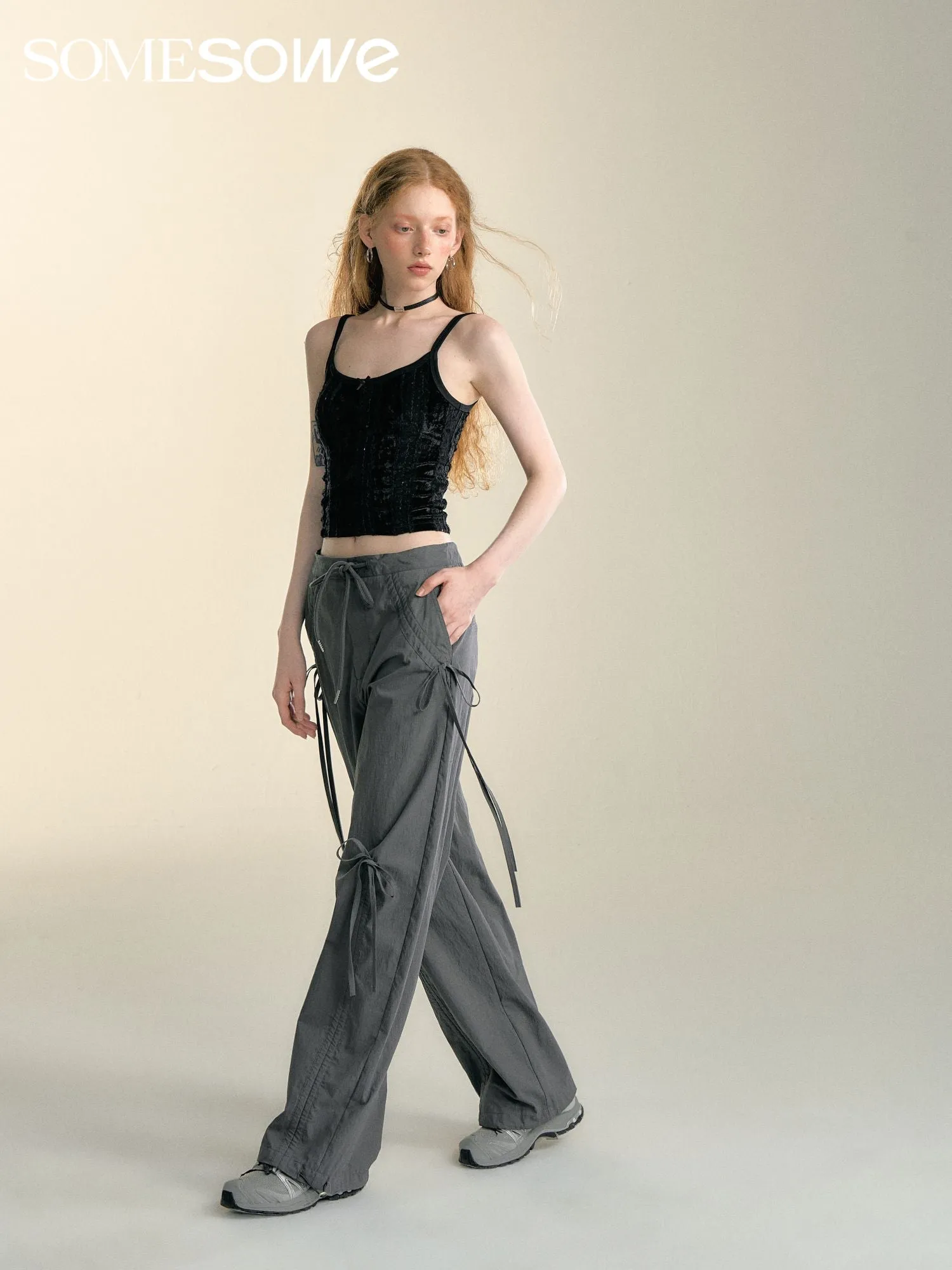 Black Lace Texture Sling Top