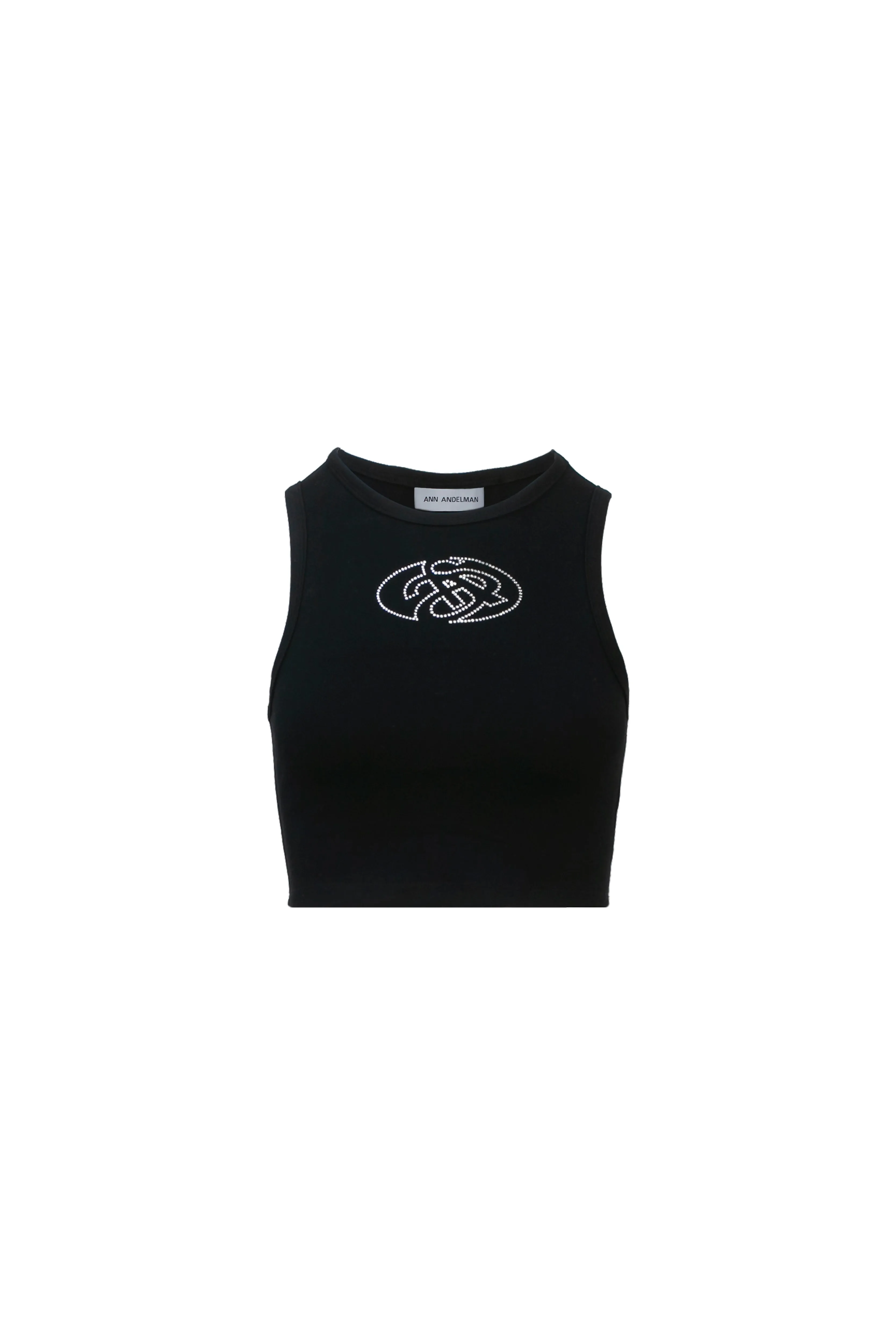 Black Rhinestones Short Tank Top
