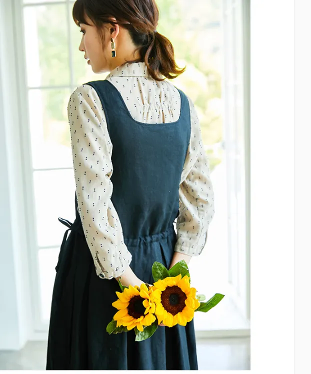 Black Strap Women Dresses  Sleevele Casual Summer Linen Women Dresses SJ97215