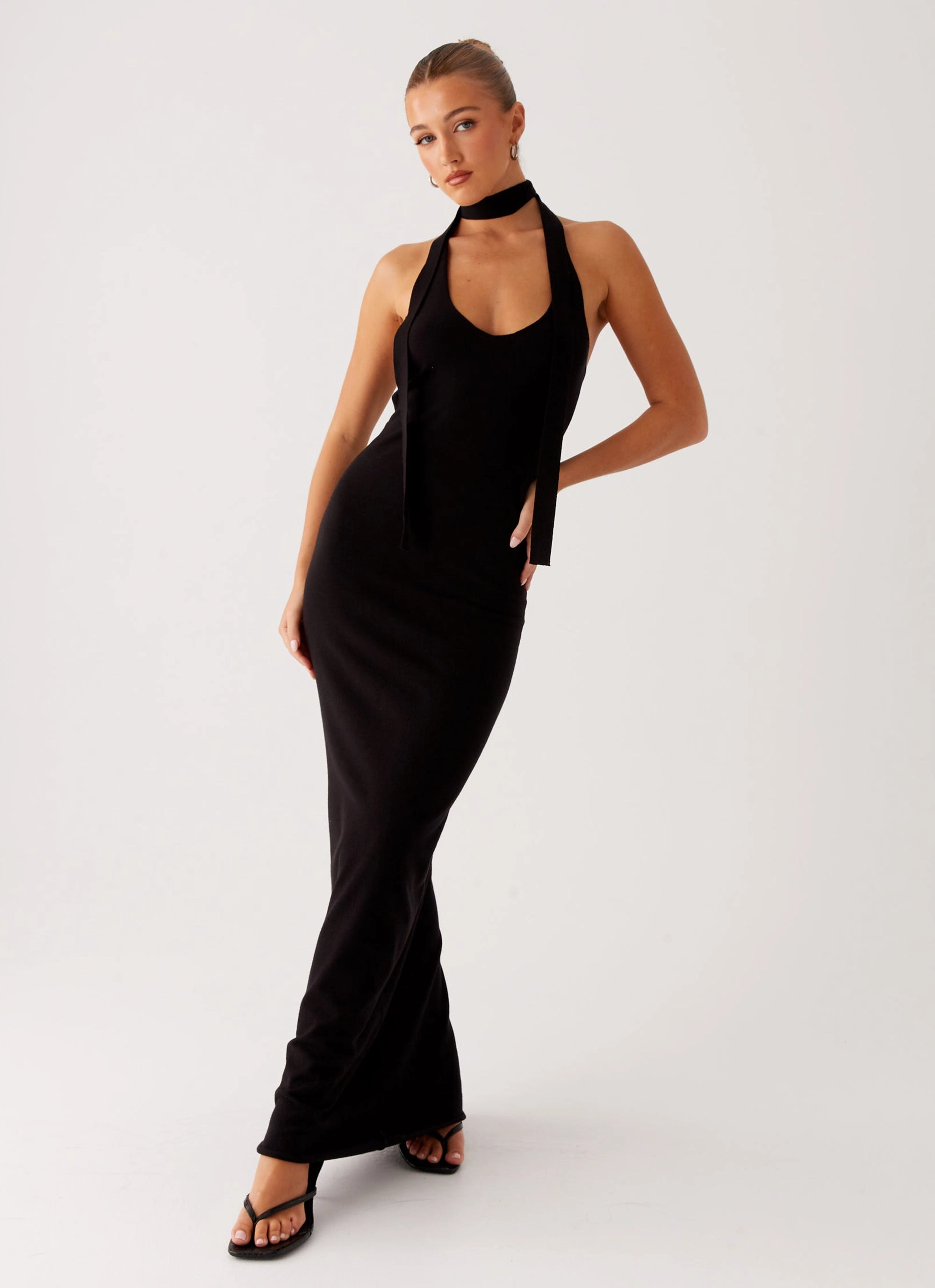 Eddie Knit Maxi Dress - Black Style Moment