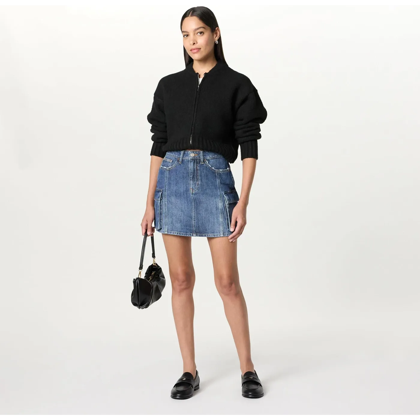 Blue Cargo Mini Skirt