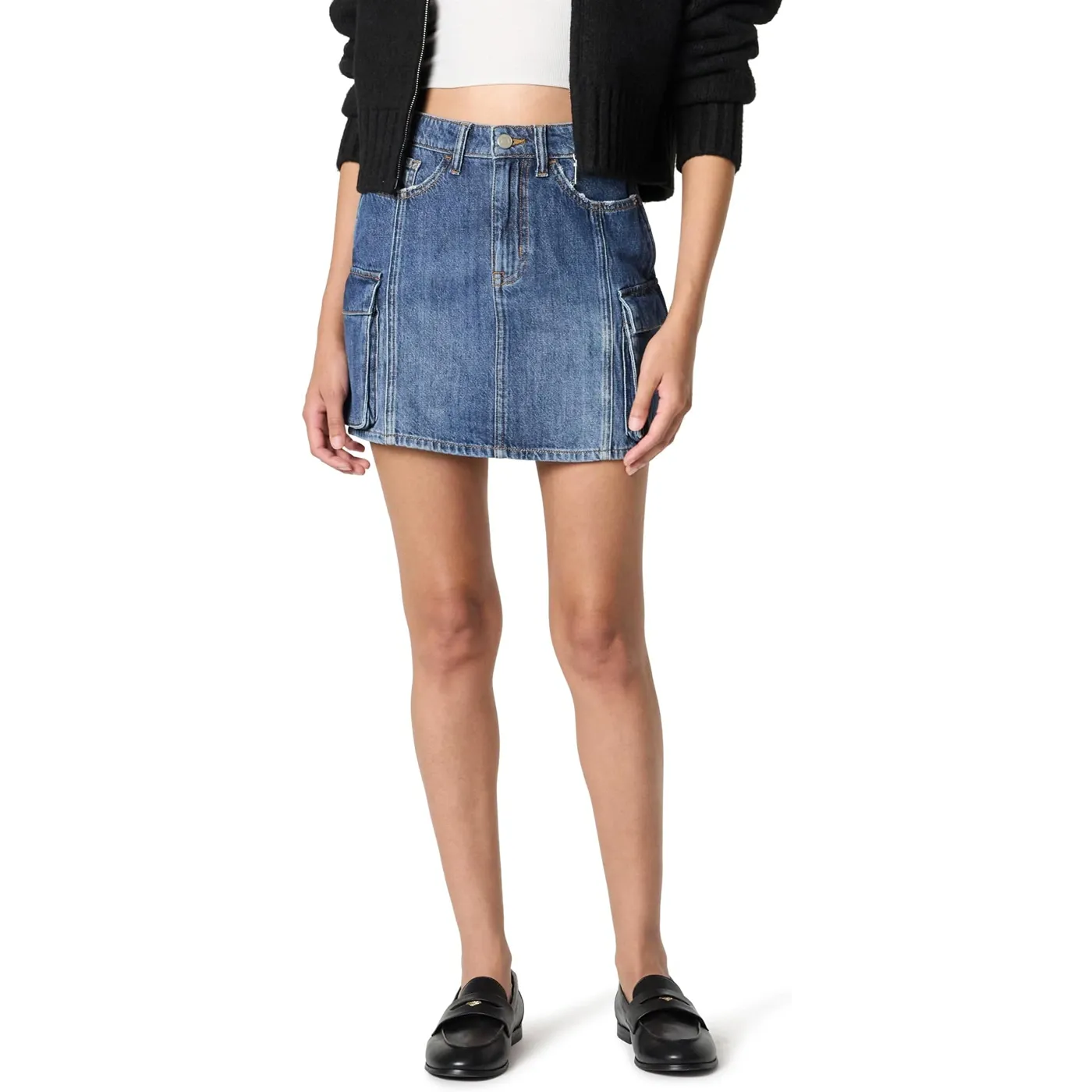 Blue Cargo Mini Skirt