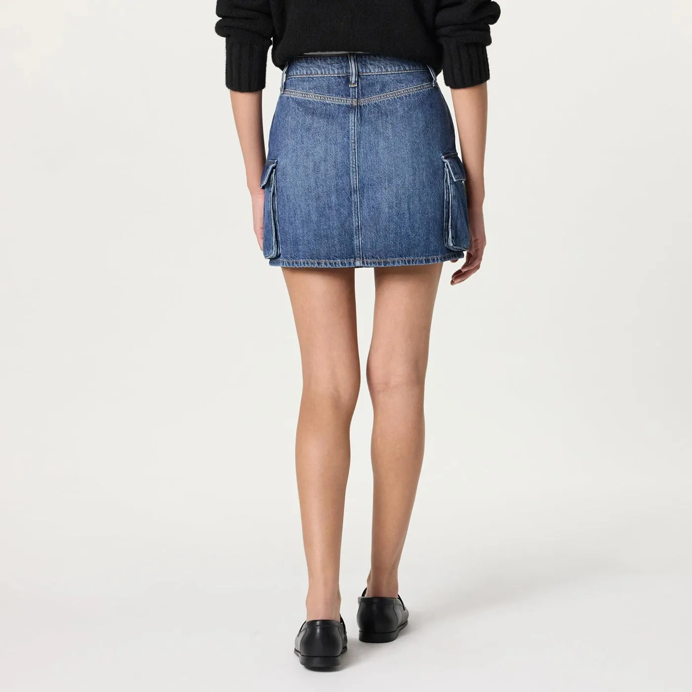 Blue Cargo Mini Skirt